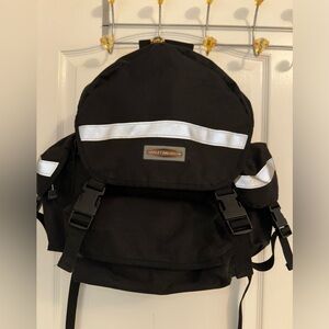 Black Harley-Davidson water-resistant nylon half-helmet Reflective Backpack